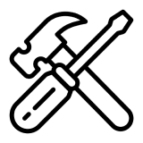 Black silhouette of a person holding bow.